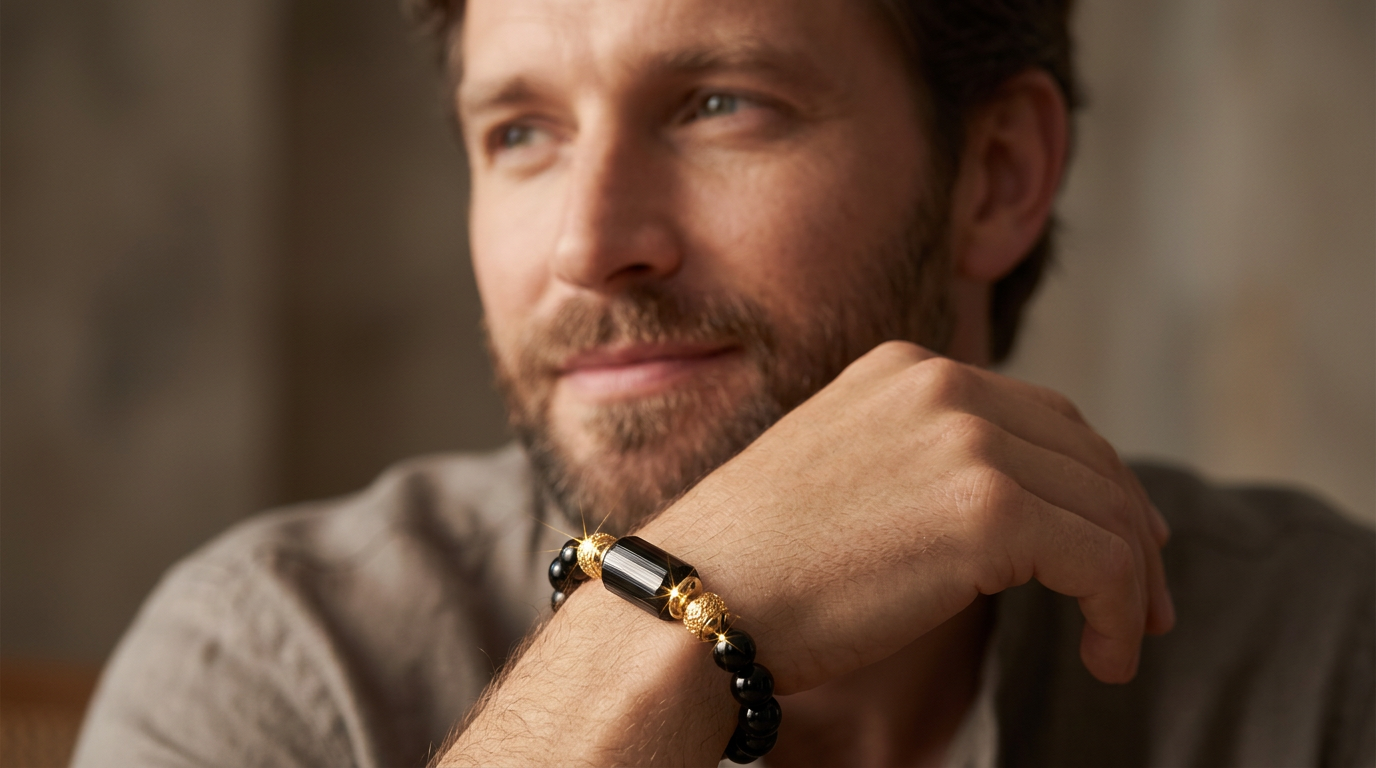Black Tourmaline Guard Bracelet – Sovereign Protection & Energetic Flourish - Image 2