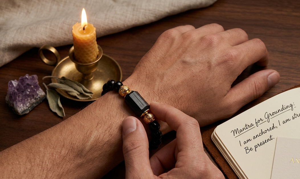 Black Tourmaline Guard Bracelet – Sovereign Protection & Energetic Flourish - Image 3