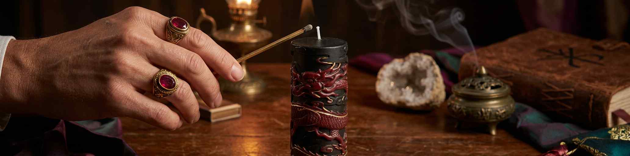 The Dragon Sentinel – Cinnabar Guardian Sculpture Candle - Image 2