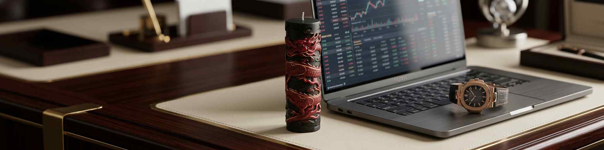 The Dragon Sentinel – Cinnabar Guardian Sculpture Candle - Image 5