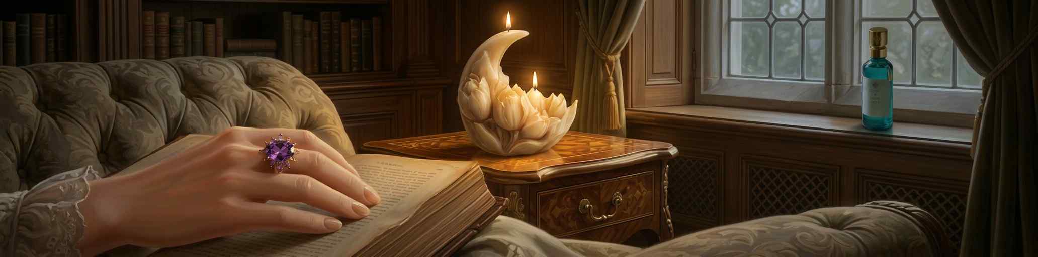 The Gilded Crescent – Moonlit Indulgence Sculpture Candle - Image 3