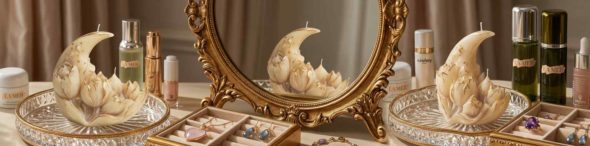 The Gilded Crescent – Moonlit Indulgence Sculpture Candle - Image 5