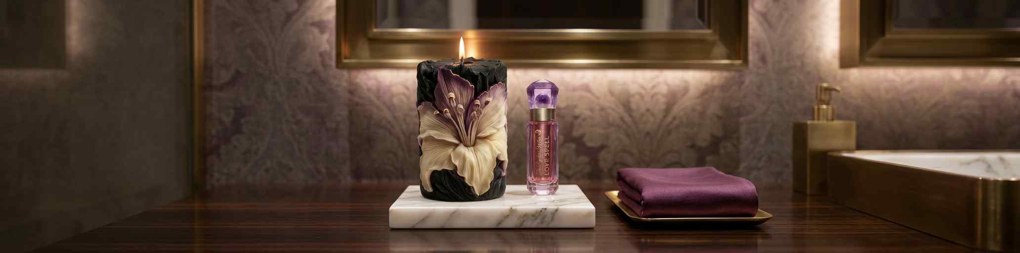 The Lily Ascendant – Nocturnal Bloom Sculpture Candle - Image 3