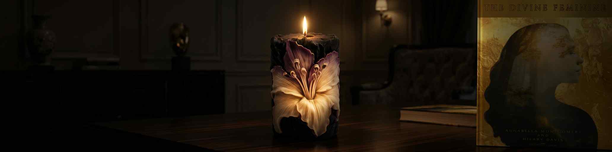 The Lily Ascendant – Nocturnal Bloom Sculpture Candle - Image 5