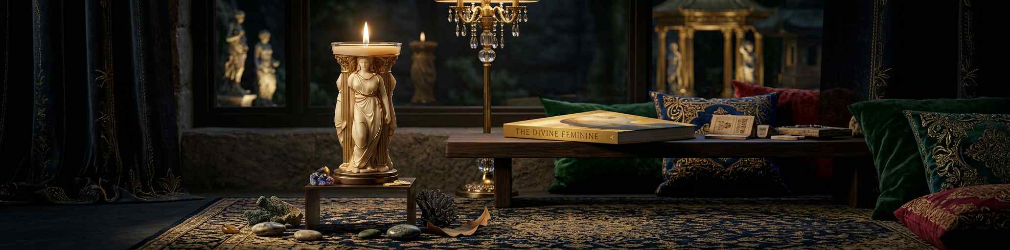 The Triple Goddess Column – The Three Phases of The Female Sculpture Candle - Image 4