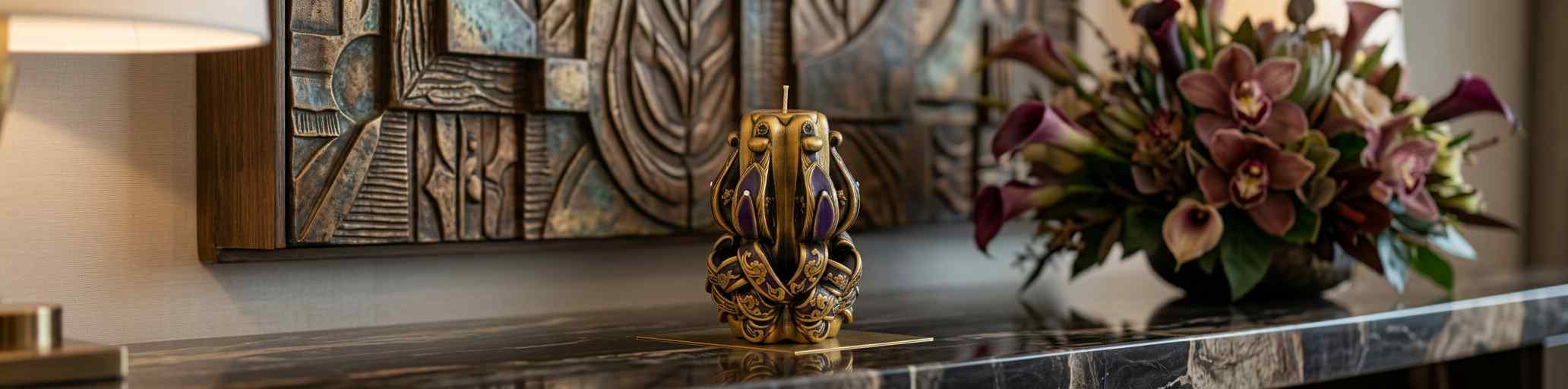 The Verdant Frieze – Ornamental Authority Sculpture Candle - Image 2